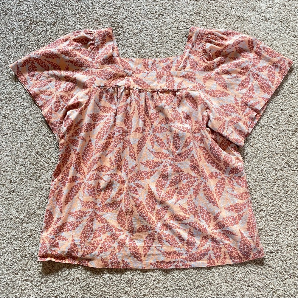 Ecothreads Linen Peasant Top, Medium